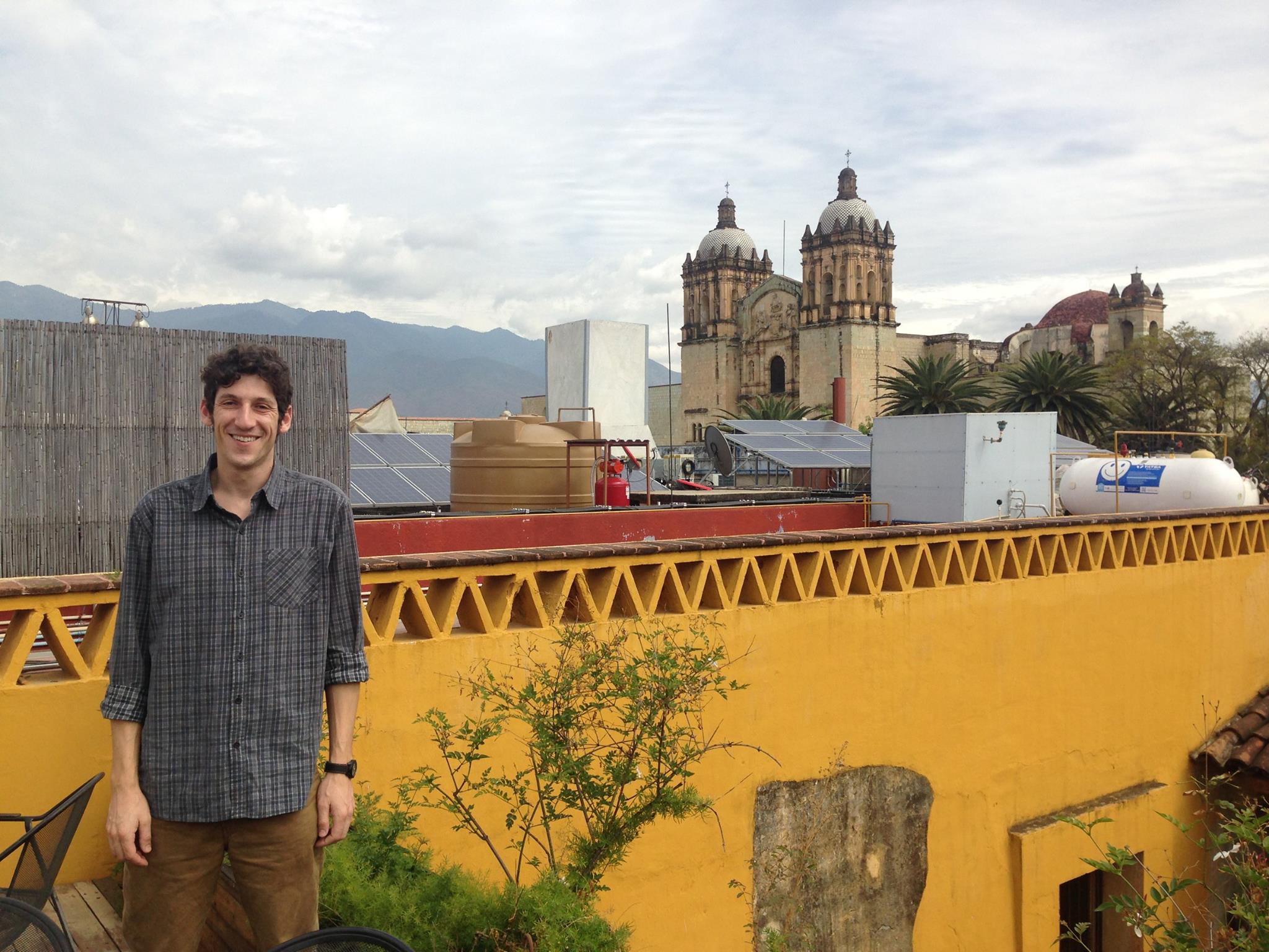 A photo of me (Max Norton) on a rooftop in Ciudad de Oaxaca, Mexico.